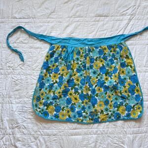 Handmade vintage 60s 70s apron retro floral terry cloth mod kitschy multicolor